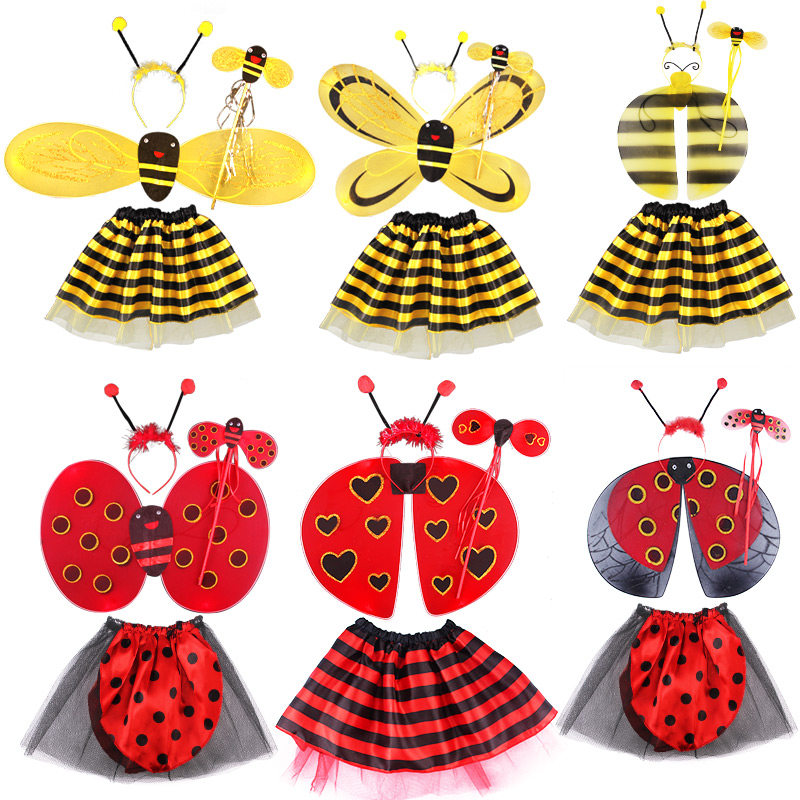 Ladybug Wings Performance Dresses Bee Wings Children's Stage Table Performance Props Butterfly Angel Wings Performance Suit