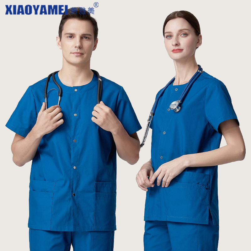 Dental Hospital Doctor Work Clothes Short-Sleeved Women's Dental Clinic Medical Nurse Operating Room Scrub Shirt