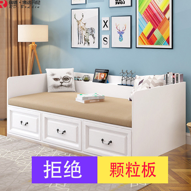 Living room net red sofa bed tatami multi-functional dual-use study storage storage bed single bed board drawer bed