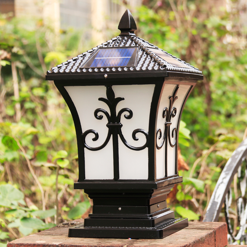 Solar Post Headlights Outdoor Wall Headlights Waterproof Led Outdoor Wall Lamp Gate Pillar Lamp Villa Garden Lights