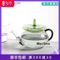 ICHENDORF handmade glass teapot summer color household kettle High temperature resistant single pot ins air-brewed teapot