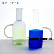 ICHENDORF Tequila Sunrise series Glass cold water jug Household light and light with handle contrast color jug