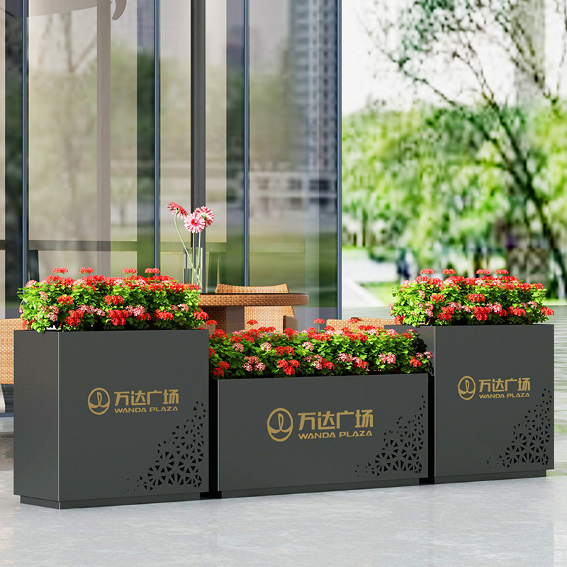 Iron Art Flower Case Outside Swing Fence Flower Shelf Sample House Display Central Square Flower Groove Outdoor Road Terrace Flower Altar Milk Tea Shop Combination