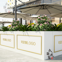 Stainless steel flower box outdoor sales department outside the municipal city road outdoor flower trough custom iron flower bed combination