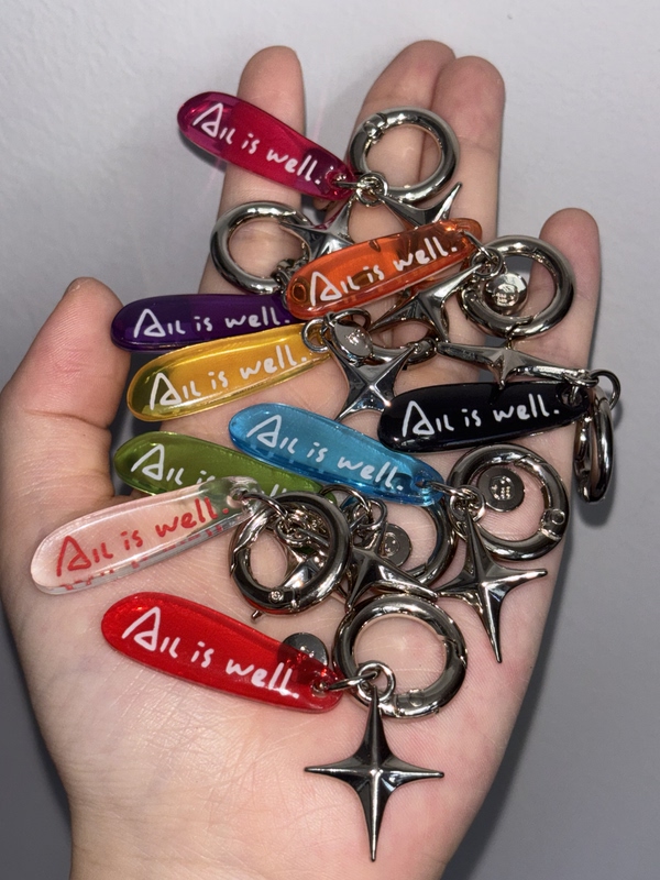 Therockcandy|All Is Well Everything Is Fine Acrylic Resin Keychain Therockcandy|All Is Well Everything Is Fine Acrylic Resin Keychain