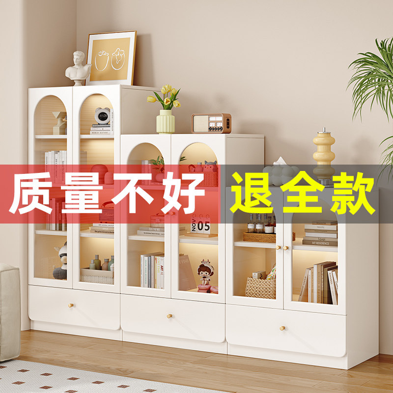 Children's bookcase floor multilayer combined home bookshelf dust-proof with glass door Students bookcase storage containing cabinet-Taobao