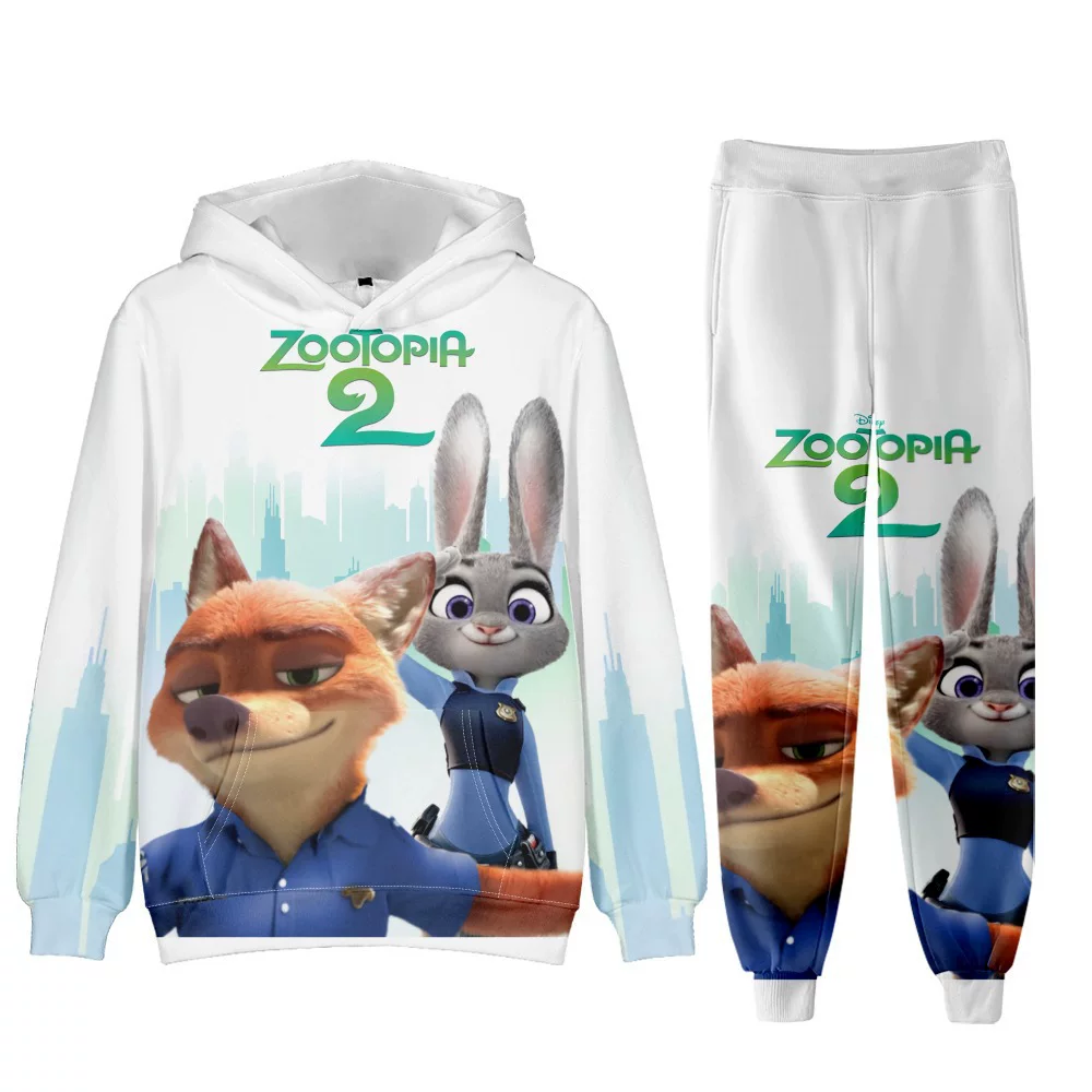 Зootopia2 фильм Zootopia 2 3D цифровая печать с капюшоном верхняя одежда набор для взрослых и детей