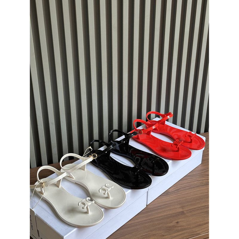 【Baris Lison】Women's Thong Jelly Sandals 2026 Summer Open-Toe Flat Buckle Macaron Color Slippers