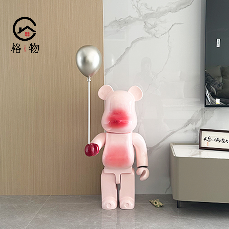 Kaws Violent Bear Internet Celebrity Cartoon Figurine Sculpture Model Room Living Room Lego Bear Holding Balloon Light Luxury Balloon Decoration