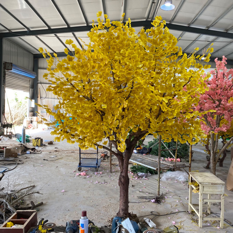 Internet-Famous Artificial Ginkgo Tree, Large Fake Tree, Wishing Tree, Landscaping for Indoor Living Room, Bedroom Decoration, Room Arrangement