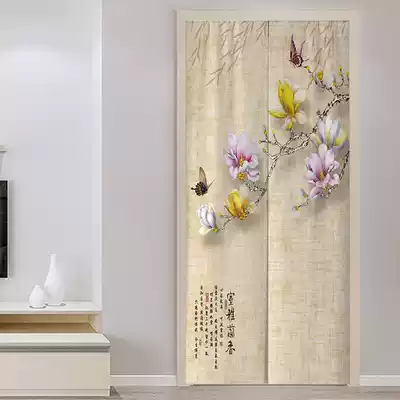 Customized Chinese curtain partition window kitchen bedroom home aisle shielding windproof non-perforated toilet porch half curtain