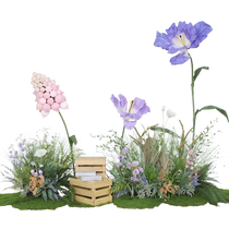 Advanced window paper flower landscaping simulation garden plant ornaments floral set ornaments photo scene arrangement flowers