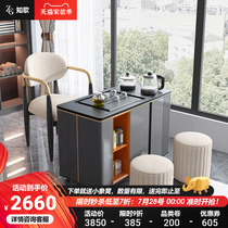Light Extravagant Tea Car Mulkin Stone Burning Kettle Integrated Home Balcony Small Family Type Tea Table Modern Office Mobile Tea Table