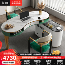 Light extravagant rock plate desk tea table integrated dual-use balcony modern minimalist Kung Fu tea table for home bookcase computer desk