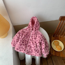 Girls thicken coat for winter dress new childrens Han Edition jacket jacket female baby pink BAO WEN sweater