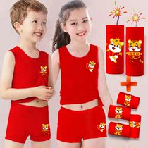 Childrens Life Year Red Vest Girl Tiger Year Great Boy 12 Year Old Girl Underwear Man Red Socks for New Year lingerie suit