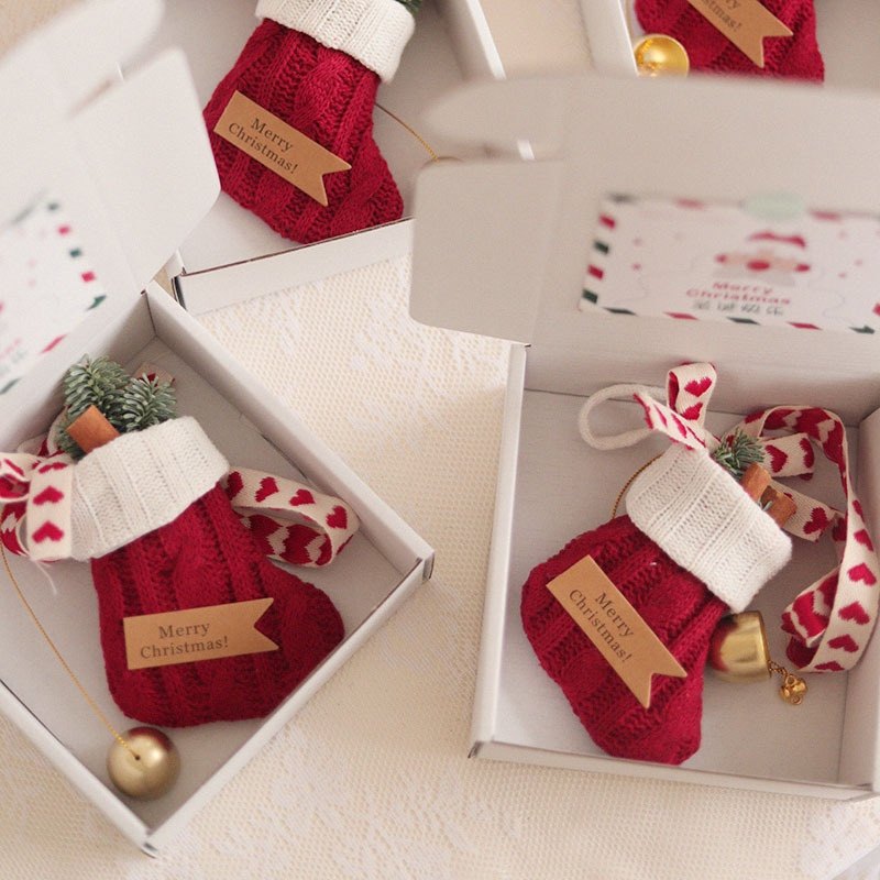 Red New Year Knit Christmas Socks Decoration Nobezon Cinnamon Clear Aroma Christmas Companion Gift Bell Pendant Car Hang-Taobao