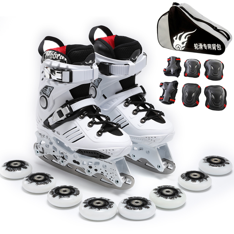 Adult Real Skate Dual-use Shoes Male and female adults Skating shoes Ice Skating Shoes With Ice Skating Shoes Straight Rows Flat Flower Shoes Figure Ice Cutter