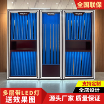 Luminous billiard cue display cabinet simple billiard room hall member storage cabinet billiards and billiards hall cue cabinet customization