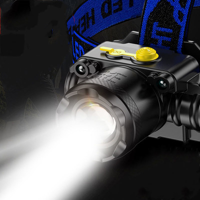 LED头灯强光可充电变焦远射头戴式手电筒超亮夜钓鱼矿灯疝气小