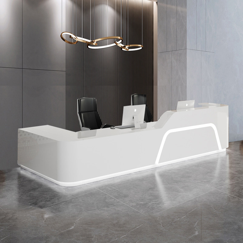 Front Desk Reception Desk Office Corner Baking Varnish High-end Bar Counter Cash Counter Custom Consulting Service Desk Company Front Desk