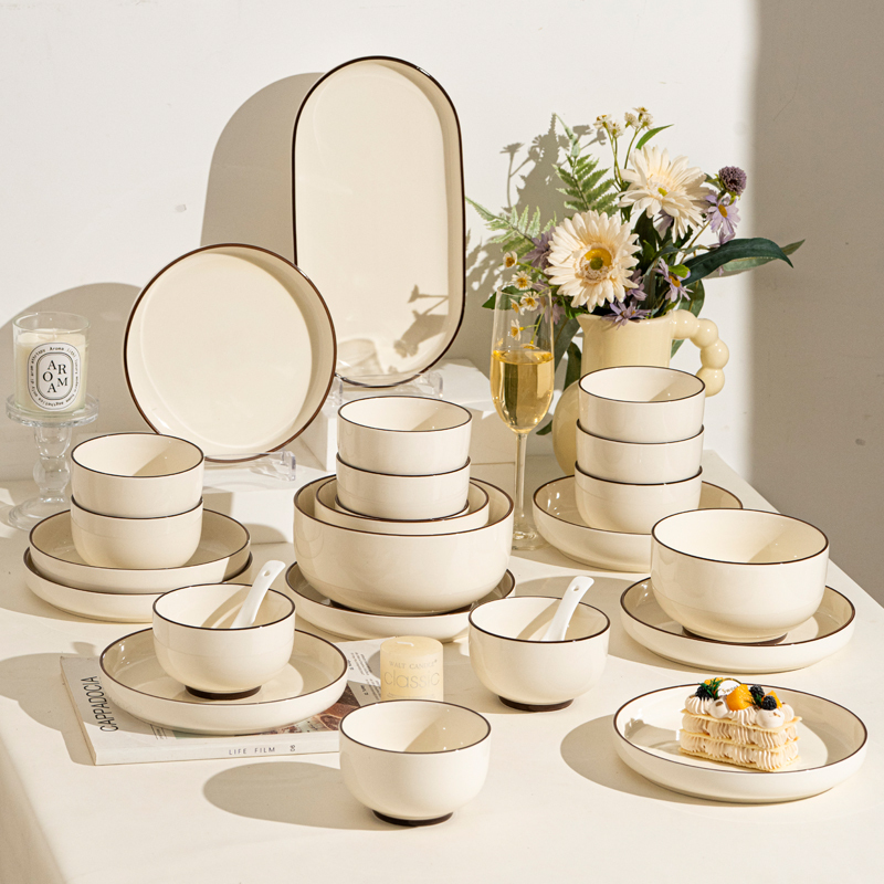Underglaze Color Tableware Set 2026 New High-Value Bowl and Plate Set for Home Use, Cream-Style Bowls, Plates, and Chopsticks, Housewarming Bowlware Underglaze Color Tableware Set 2026 New High-Value Bowl and Plate Set for Home Use, Cream-Style Bowls, Plates, and Chopsticks, Housewarming Bowlware