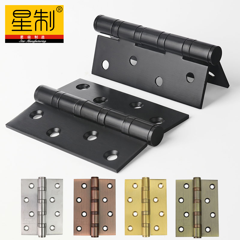304 stainless steel bearing hinge flat wooden door hinge folding thickening folding of stainless steel black hinge