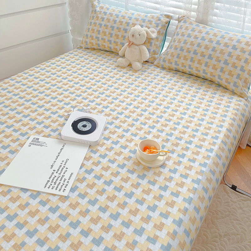 Pure cotton 100 bed Bamboo Hat Single Bed Hood Full Cotton Mat Dream Bed Cushion Protection Cover Full Bag Dust Cover Thickened sheet cover 