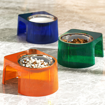 Geometric Mean Mesh Red Cat Bowl Dog Bowl Double Bowl protection Cervical Cat Bowl Pitched Pet Food Basin Kitty supplies