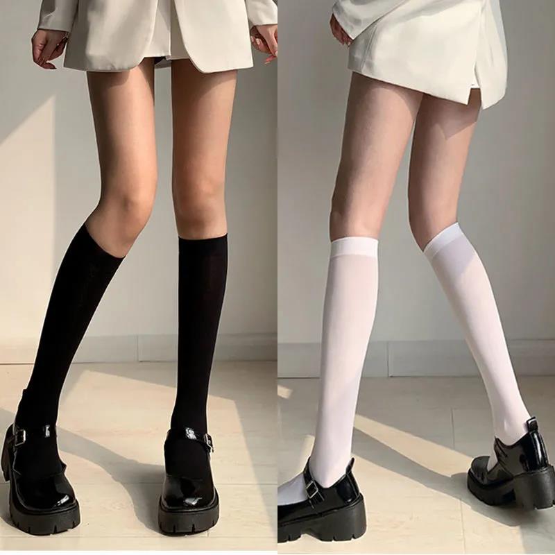 Calf Socks Woman Black Summer Thin style Velvet Long Silo Socks swarm net Red mid-cylinder slim leg white jk micro pressure
