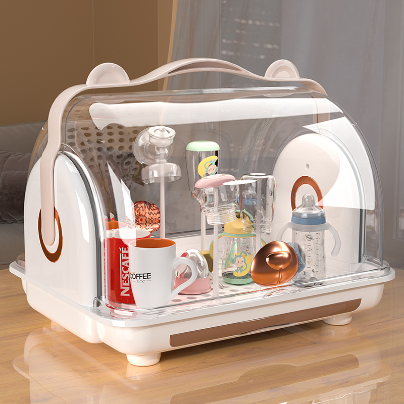 Baby bottle containing box dust-proof with lid-placed cutlery rack Drain Rack Baby Bowls Chopsticks Accessories tool containing box-Taobao