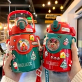 Рождественский детский стакан, трубочка из нержавеющей стали со стаканом для школьников, подарок на день рождения