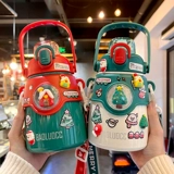 Рождественский детский стакан, трубочка из нержавеющей стали со стаканом для школьников, подарок на день рождения