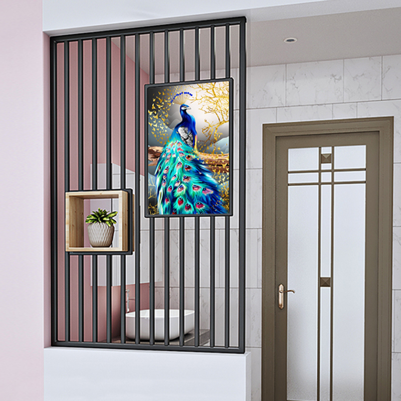 Nordic Minimalist Iron Art Net Red Belt Painting Screen Living Room Genguan Decoration Wash Terrace Modern Net Red Half Cut Partition Wall