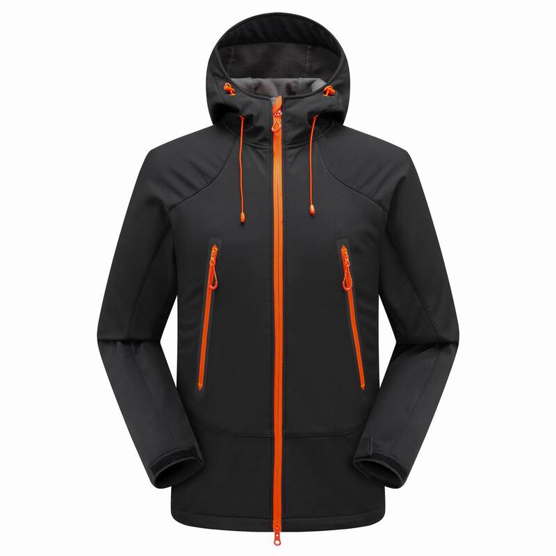 Popular Foreign Trade Outdoor Softshell Jacket for Men, Waterproof and Windproof Jacket, Composite Fleece Hooded Jacket, Trendy Softshell Jacket