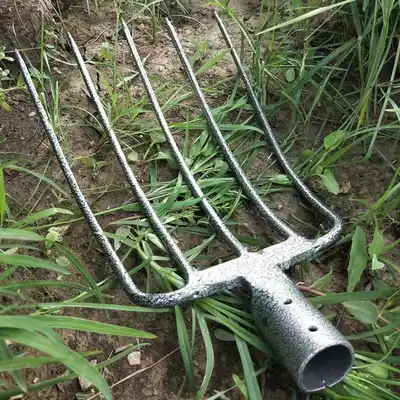 Fork Agricultural five-stock fork All-steel solid steel fork Agricultural tool pitch fork manure fork Straw fork turning over the ground Household outdoor