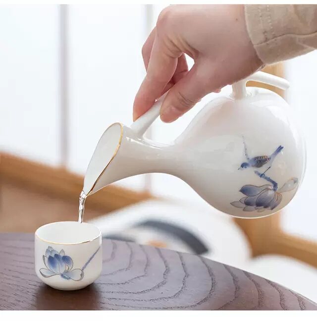 Ликер Cup 中式陶瓷白酒杯家用果酒杯小号一口杯酒盅分酒器喝酒清酒杯子套装