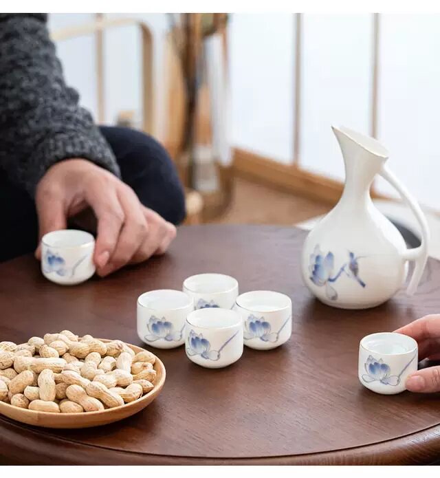 Ликер Cup 中式陶瓷白酒杯家用果酒杯小号一口杯酒盅分酒器喝酒清酒杯子套装