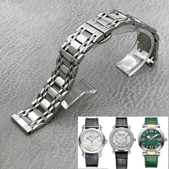 Mengshi Pure Watch Shop Is Suitable for Chopard Happy Sport Happy Seven Diamonds 278559 Watch with Solid Steel Strap 18mm