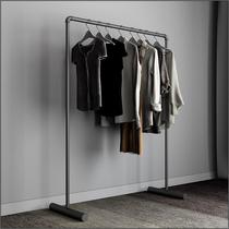 Galvanized water pipe wrought iron clothing rack display rack floor-standing single-pole womens clothing store shelf childrens clothing side-mounted gantry rack
