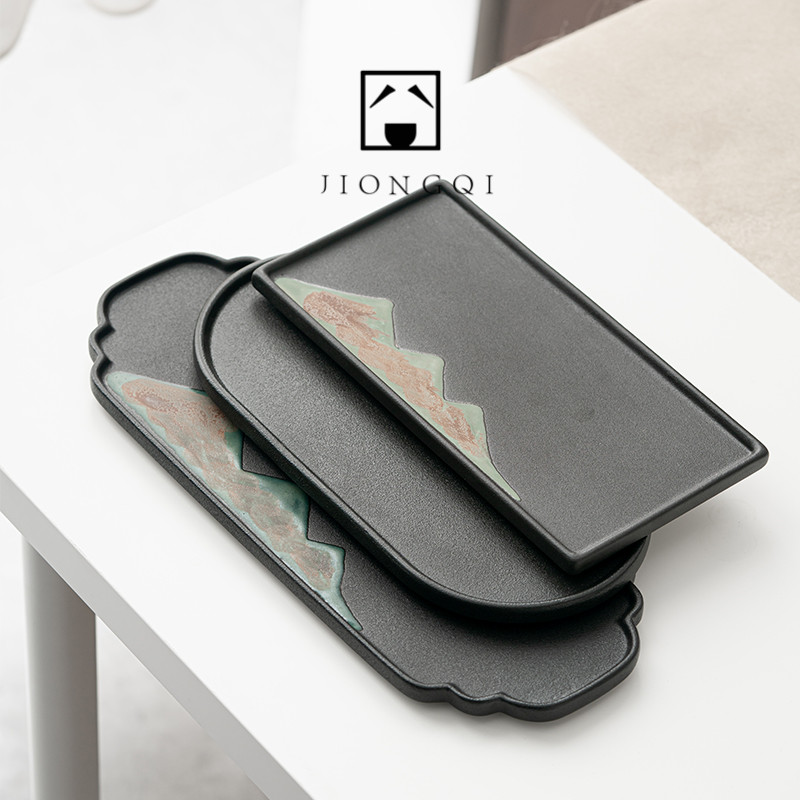 Dry Bubble Tea Disk Ceramics Household Japanese style Yuan Mountain Simple Bay and Small Tea Table Tea Tool Accessories