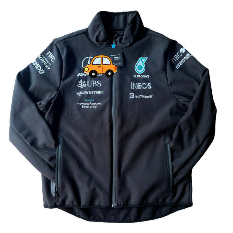 F1 Team Mercedes-Amg Softshell Jacket Hamilton Same Style Racing Cycling Jacket Mercedes-Benz