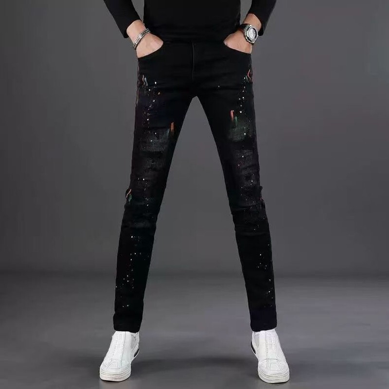 Korean Style Men's Versatile Slightly Stretchy Jeans Autumn and Winter New Fashion Trendy Long Pants Stylish Slim Casual Pants Korean Style Men's Versatile Slightly Stretchy Jeans Autumn and Winter New Fashion Trendy Long Pants Stylish Slim Casual Pants