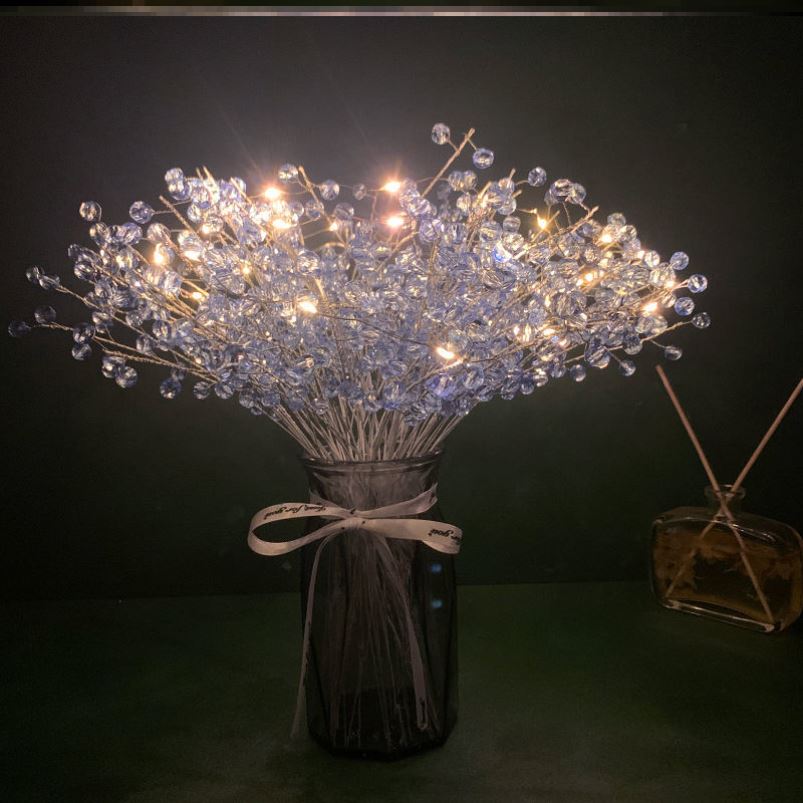 Glass gypsophila creative diy decorative beaded bouquet handmade material bag acrylic gift for girlfriend