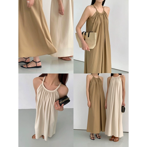 Zhou Miao Zhoumiao 100 Laiser Wanging Neck Camisole Платья, плиссированная слабая юбка детей