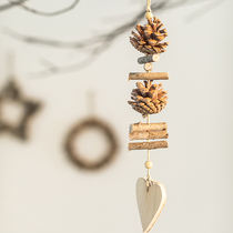 Honghan Nordic pastoral natural pine cone hanging string Christmas ornaments pendant Christmas tree decoration pendant
