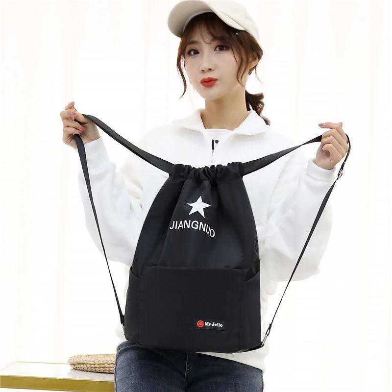 New drawstring backpack Oxford cloth travel large capacity backpack for men and women students drawstring pocket Nylon cloth bag