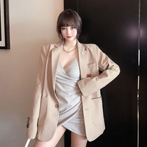 Sandro Moscoloni Sexy V-Collar Small Skillet Dress Women 2021 Autumn New Slim Waist Skirt