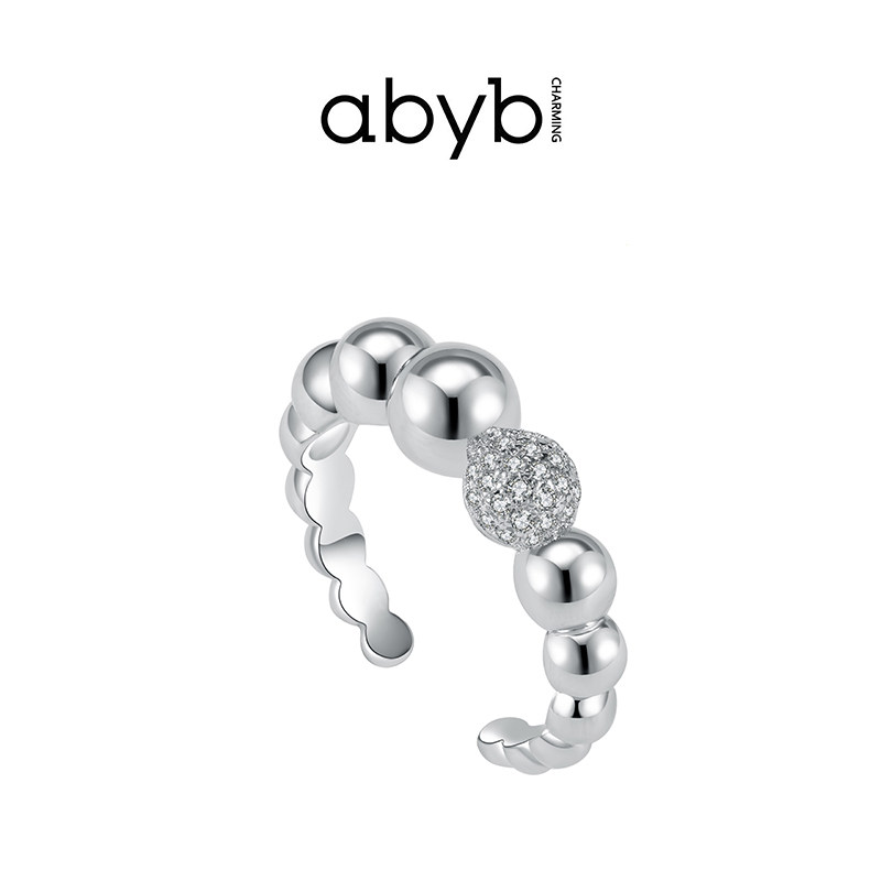 abyb charming open ring female adjustable large round velvet velvet ring niche design accessories