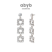ABYBCHARMING earrings female better I temperament long earrings High sense light luxury rhinestone earrings summer